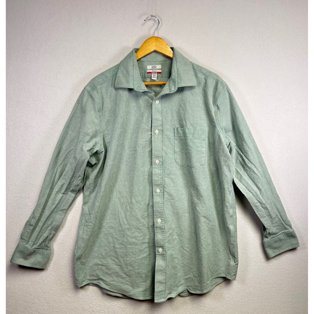 Croft & Barrow Mens XL Light‎ Green Classic Fit No Iron Button Down Shirt 34/35